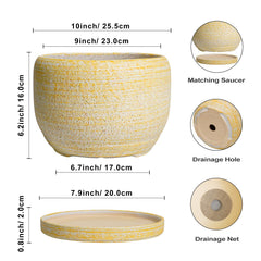 Top view of SQOWL Ceramic Planter showing drainage hole