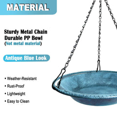 Top view of the VIHSIPR antique blue bird feeder