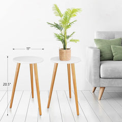 Top view of Uneedem Plant Stand with a flower pot placed on it