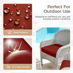 Top view of UNIKOME outdoor chair cushion in wine red color