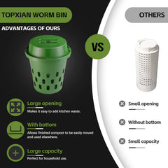 TOP XIAN worm composter dimensions on a flat surface