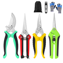 Topbooc 5-piece garden pruning shears set with multi-colour handles