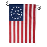 TOPFLAGS 250th Anniversary Garden Flag front view, 1776-2026