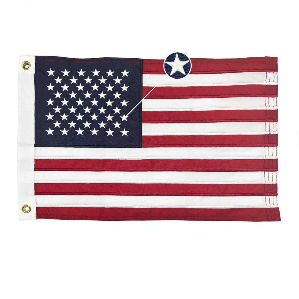TOPFLAGS American Flag 12x18 inch front view with embroidered stars