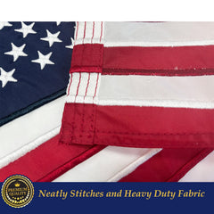 TOPFLAGS American Flag 12x18 inch with brass grommets for easy installation
