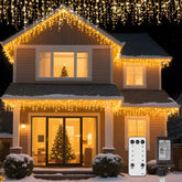 TOPPORTED LED Icicle Lights warm white 1200 LEDs front view