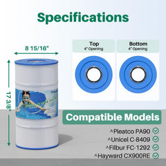 TOREAD TRF-8409 Pool Filter side view showing structure