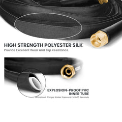 Torioweg garden hose with adjustable nozzle in action