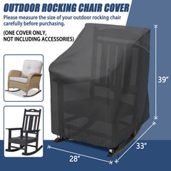 TORUTA Outdoor Rocking Chair Cover side view showing adjustable buckles