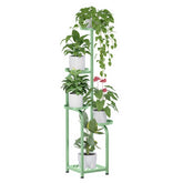 TOSKING Tall 5-Tier Plant Stand in Sage Green front view