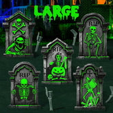 Toteao Halloween Tombstones 25.2in green outdoor decor