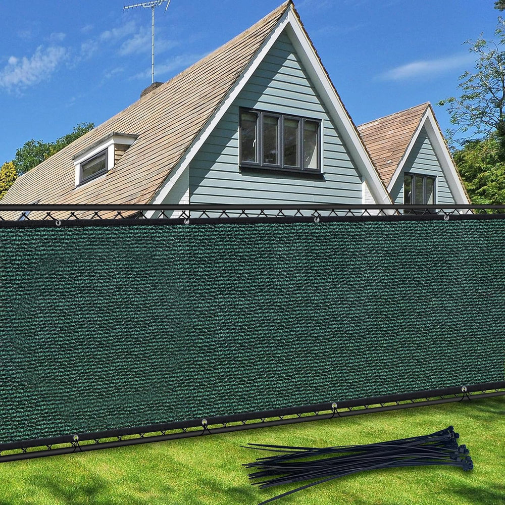 TOTU Privacy Screen Fence 4ft x 50ft green fabric front view