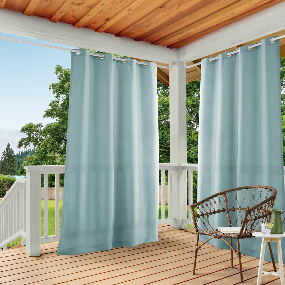 TOWN & COUNTRY BASICS Cabana Solid Heavyweight Curtain Panel, Blue