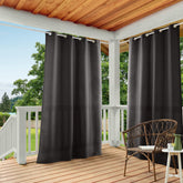 TOWN & COUNTRY BASICS Cabana Solid Heavyweight Curtain Panel front view, black