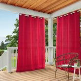TOWN & COUNTRY BASICS Cabana Solid Heavyweight Curtains front view in Radiant Red