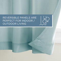 TOWN & COUNTRY BASICS curtain panel set displayed outdoors