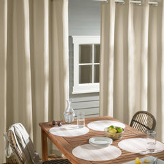 TOWN & COUNTRY BASICS Heavyweight Indoor Outdoor Curtains Taupe hanging