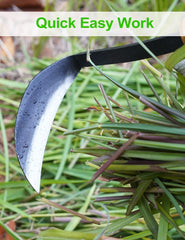 TOYPOPOR 11 inch Weeding Sickle Hoe blade close-up