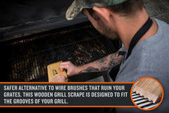 Traeger Wooden Grill Scraper back view highlighting solid construction