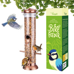 TrampgiK 13 Inch Copper Bird Feeder front view