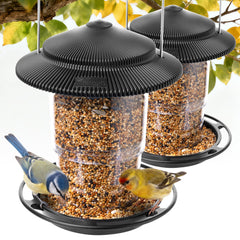 TrampgiK Outdoor Bird Feeder front view with black finish