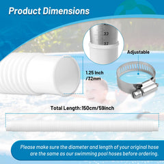 Translucent frosted IDEASURE pool hose showing water flow