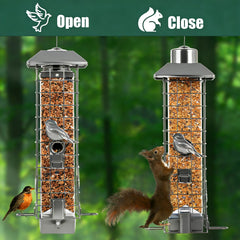 Transparent food pipeline of Henzavk bird feeder