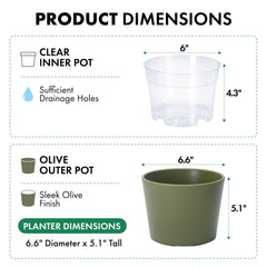 Transparent inner pot for monitoring plant health in Phoenix Vine Cachepot