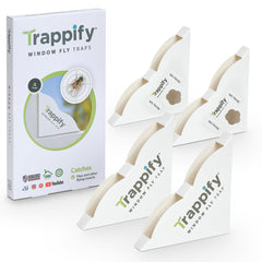 Trappify Window Corner Fly Trap pack front view with 4 traps