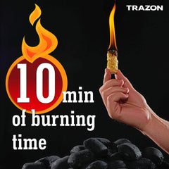 Trazon fire starter burning with flames