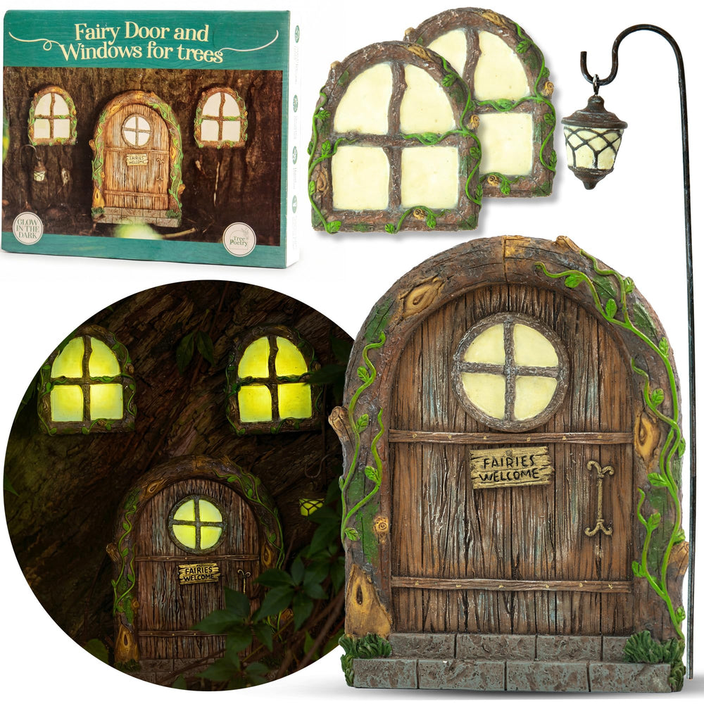 Tree Poetry Fairy Door Kit including door and lantern