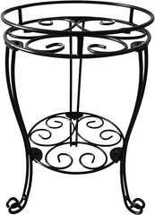 TREEZITEK Metal Plant Stand 18.9 inches tall black front view