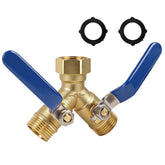 Triumpeek 2-Way Garden Hose Splitter solid brass construction front view