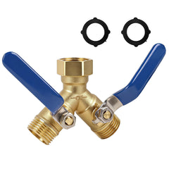 Triumpeek 2-Way Garden Hose Splitter solid brass construction front view
