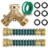 Triumpeek 3/4 inch brass 2 way hose splitter front view