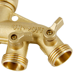 Triumpeek 4 Way Brass Hose Splitter side view