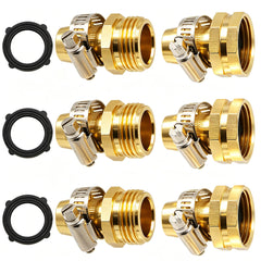 Triumpeek Garden Hose Repair Connector Kit including clamps and washers