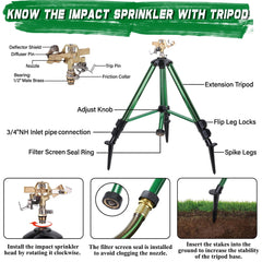Triumpeek Impact Sprinkler set up in a garden