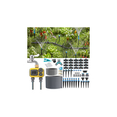 TRJZWA 150FT Drip Irrigation System Kit with tubing layout