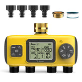 TRJZWA 4 Zone Water Timer front view in yellow