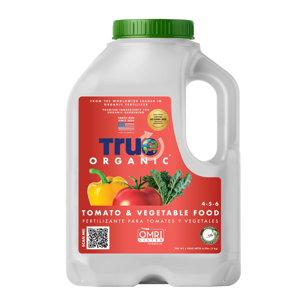 True Organic Tomato and Vegetable Food Granular Fertilizer 4.5 lbs jug front view