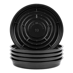 TRUEDAYS 10 Inch black plant saucer front view