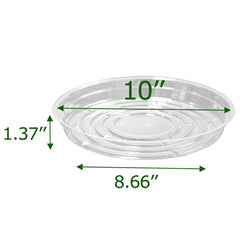 TRUEDAYS 10 inch clear plant saucer side view