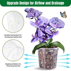 TRUEDAYS 5 Inch Orchid Pot set with four pots