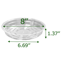 TRUEDAYS 8 Inch Clear Plant Saucer side view