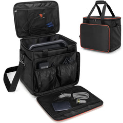 Trunab Travel Bag front view, black with multiple pockets