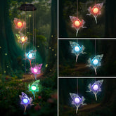 Tryme Solar Wind Chimes colorful design hanging outdoors