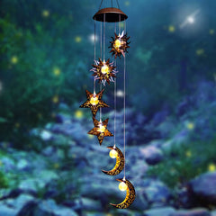 Tryme Solar Wind Chimes featuring stars and moons design