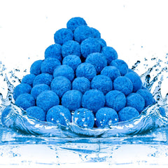 TTQ Pool Filter Balls blue polyester fiber front view
