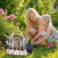 Tudoccy garden tools set including trowel, pruner, and cultivator